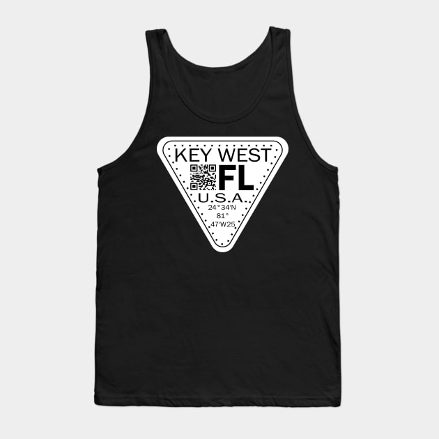 New Vintage Travel Location Qr Key West FL Tank Top by SimonSay